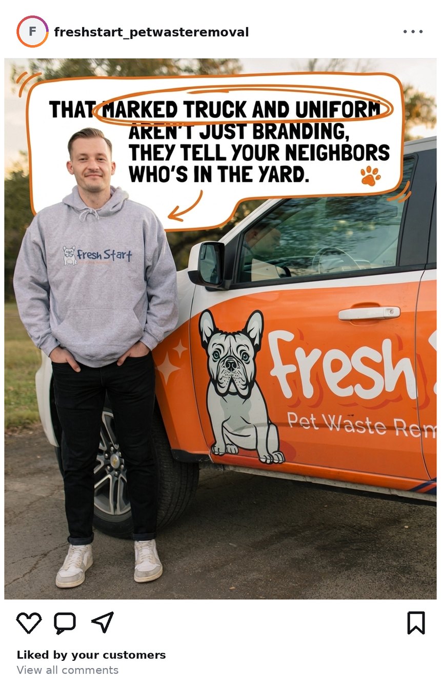 Fresh Start Pet Waste Removal — Local service social post made by Modern Humans