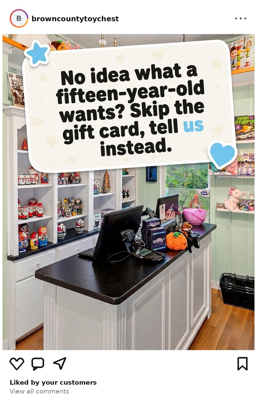 The Toy Chest — Local service social post made by Modern Humans